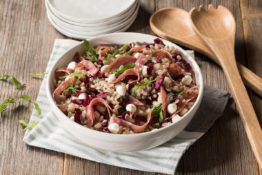 Warm Barley and Sopressata Salad