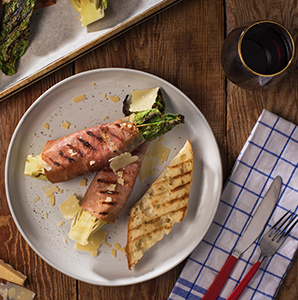 Grill Romaine and Prosciutto