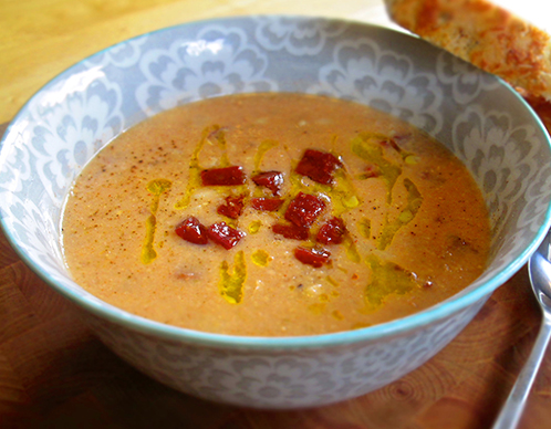 Abruzzese Salami Roasted Sweet Corn Chowder