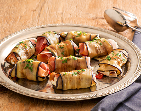 Eggplant Involtini with Goat Cheese