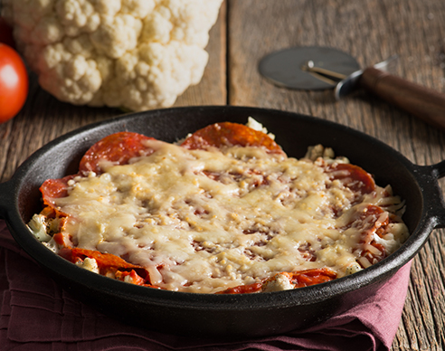 Roasted Cauliflower Skillet Pizza