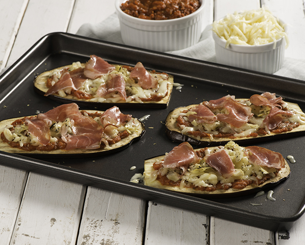 Eggplant “Pizzas” with Hot Capocollo