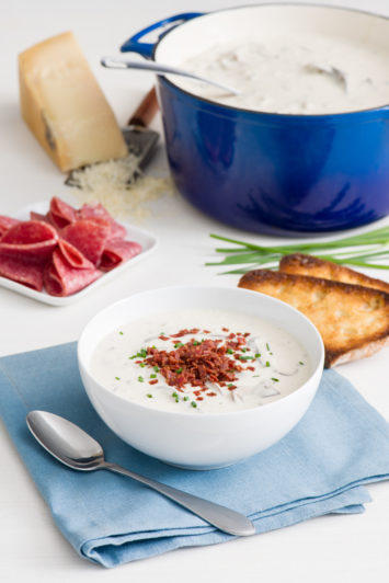 Creamy Mushroom and Salami Soup