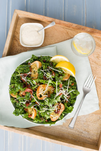 Kale and Pancetta Ceasar Salad
