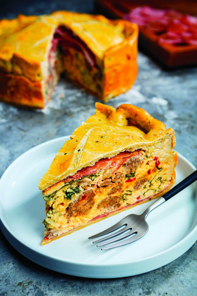 Italian Easter Pie with Sandwich Prosciutto